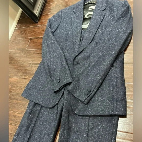 Billy Reid Women’s Navy Donegal Wool Silk Suit Size 4 NWOT - Picture 4 of 10